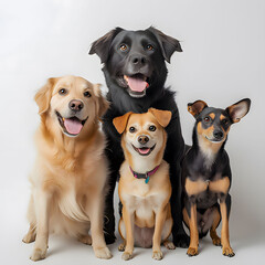 group of dog puppies. Generative AI