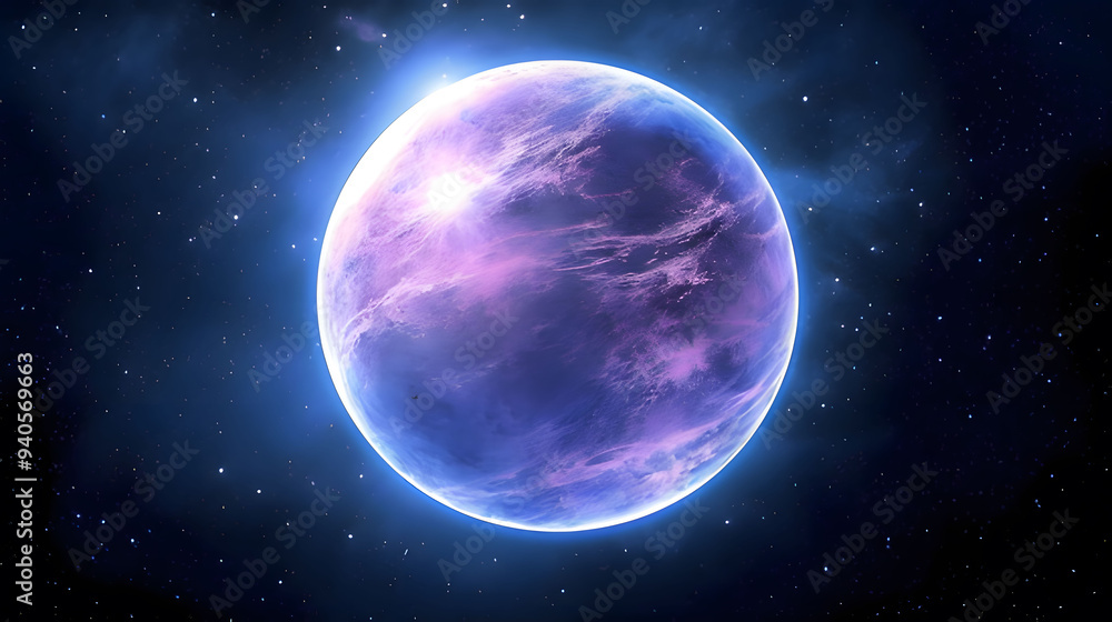Sticker planet in space. generative ai