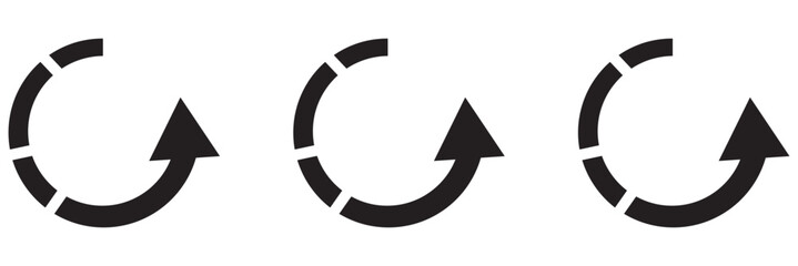 Circle arrows icon. Rotation arrow symbol. Refresh button. Round reload sign. Repeat icon. Vector illustration.