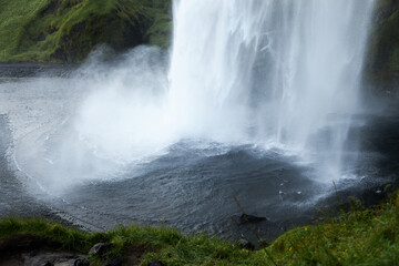 Seljalandsfoss waterfall. Tourist attraction of Iceland