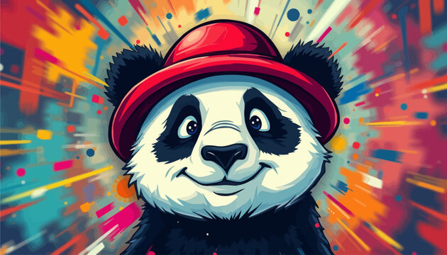Cheerful Panda Smiling at the Camera