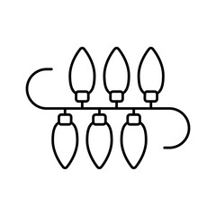 Christmas lights garland line icon editable stroke vector illustration