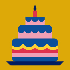 birthday cake vector illustration