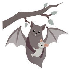 Bat animal illustration design