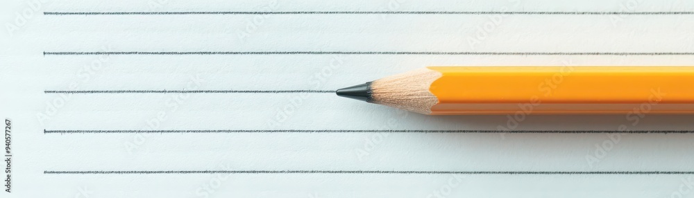 Poster closeup of a pencil ticking off tasks on a list, focusing on productivity and streamlined task manag