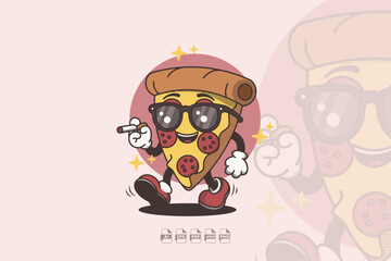Cute Pizza Slice with a Toy Gun