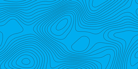 Abstract blue topography geographic contour map background .topography blue paper and black waves lines backdrop background .modern geographic contour map vector illustration .