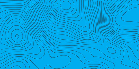 Abstract blue topography geographic contour map background .topography blue paper and black waves lines backdrop background .modern geographic contour map vector illustration .