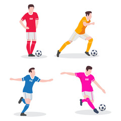 Flat football players collection