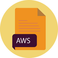 AWS File extension icon black color crisp corners circular shape