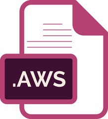 AWS File extension icon color fill rounded corners inside transparent