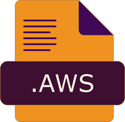 AWS File extension icon insidse fill with lines fill