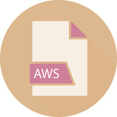 AWS File format icon space in shapes and circular shape outside