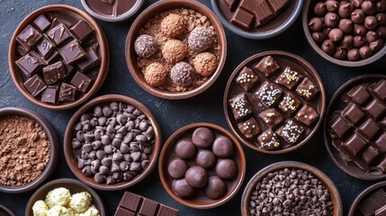 Varied chocolate treats in meals