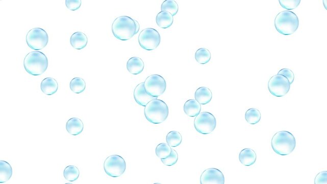 Soap washing bubbles moving upwards closing animation