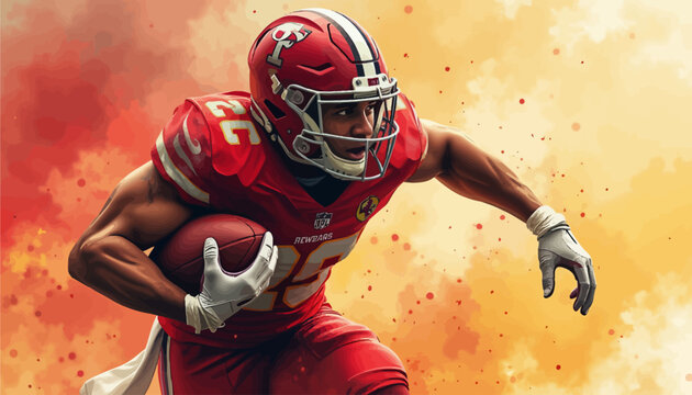 Fierce Football Player in Action