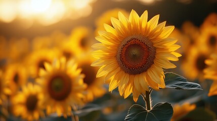 Sunlit Sunflower Field