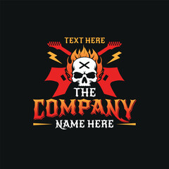 Fire Skull Music Band Logo