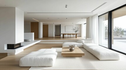 Minimalist Elegance. Clean and simple interior design focusing on functionality concept