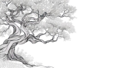 Abstract tree illustration with white background.