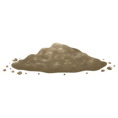 Illustration of garden, hand drawing set of soil, sprout, garden, clay