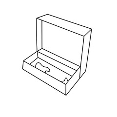 A box with a white lid and a black handle