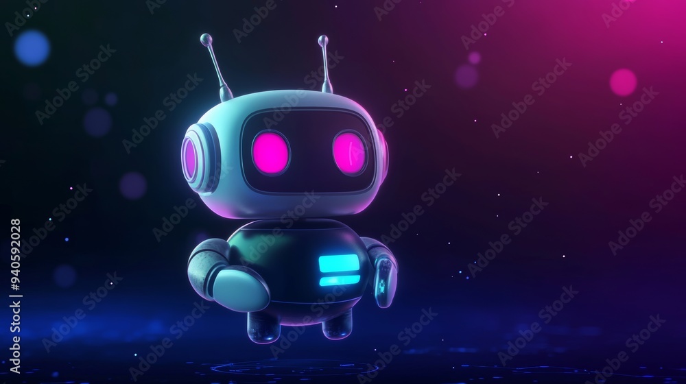 Poster ai cyber space support service online chatbot icon design concept generative ai