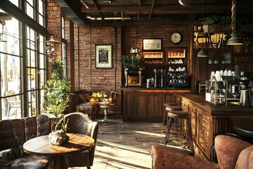 A warm caf√© buzzes with laughter and chatter, where shelves of books invite patrons to share lifes stories.