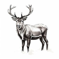 Fototapeta premium the AI Image Generator, deer eating wildlife standing animal.