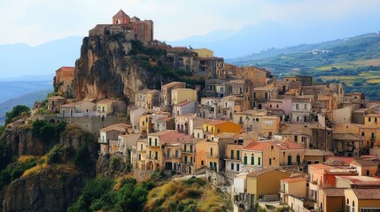 Obraz premium Sicilian village of CefalÃ¹ in Italy