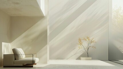 Embrace minimalism abstract beauty: a computer wallpaper showcasing modern architecture's clean lines and geometric shapes for an immersive widescreen experience