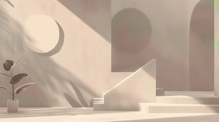 Embrace minimalism abstract beauty: a computer wallpaper showcasing modern architecture's clean lines and geometric shapes for an immersive widescreen experience