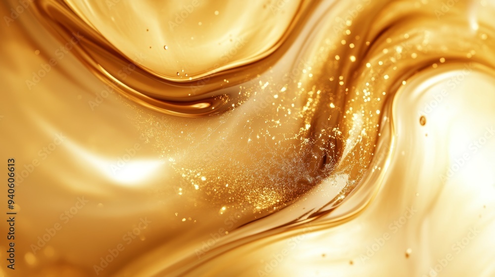 Poster golden liquid abstract background for luxury and wealth concepts generative ai