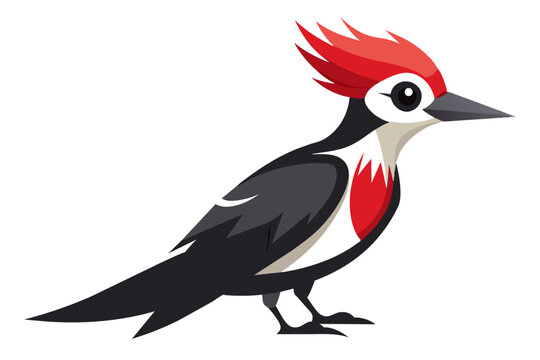 recommend clip art: Beautiful bird woodpecker vector art illustration 
