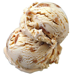 Melting Ice Cream Scoops with Caramel Drizzle