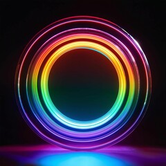 Close-Up of a Rainbow Encircled by a Phosphorescent Glowing Ring