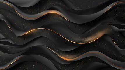 Abstract Black and Gold Swirling Pattern