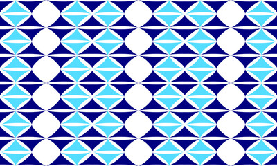 background of Two tone blue seamless geometric, blue pattern of up and down triangles diamond block repeat arrow in blue replete image design for fabric printing, patter