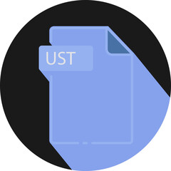 UST File fomat minimal icon with circle outside