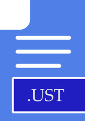 Obraz premium UST File format icon fill inside