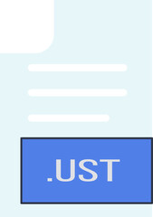 Obraz premium UST File format icon outline and fill