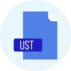 UST File format icon rounded circle BG