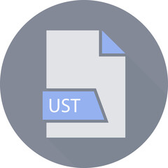 UST File format icon space in shapes and circular shape outside