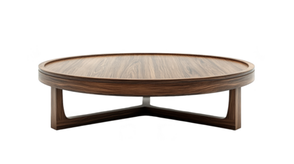 Modern Round Wooden Coffee Table with X Shaped Base