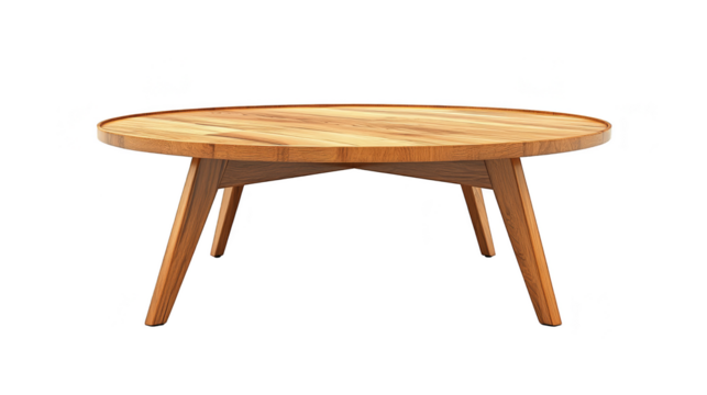 Round Wooden Coffee Table with Unique Legs - Powered by Adobe