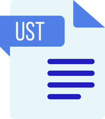 UST File icon with dark ciolor and folded doc