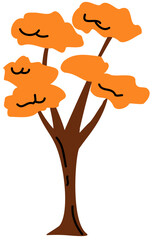 autumn tree vector illustration. Autumn season . Tree isolated