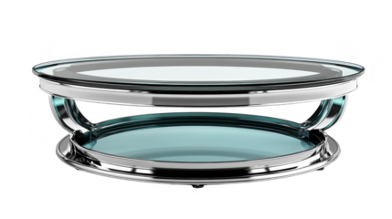 Chrome and Glass Display Stand for Product Presentation
