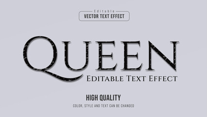 Elegant Queen Text Effect Vector