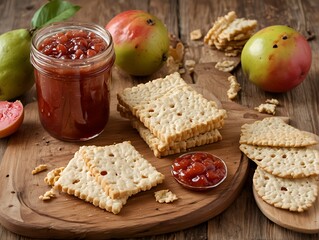 homemade guava jam and cookies